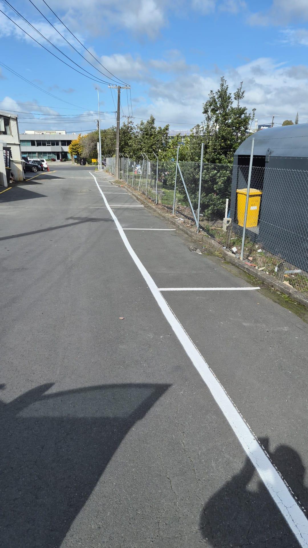 Line marking work on a commercial car park surface